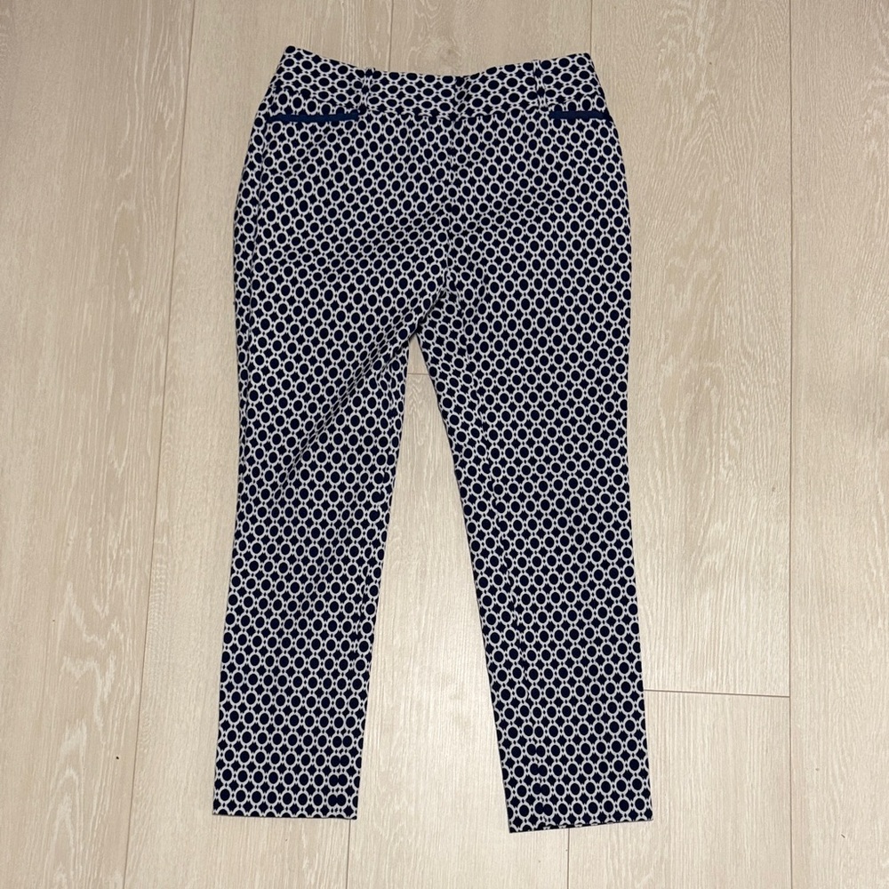 ✨ The Limited Navy Blue and White Patterned Trousers